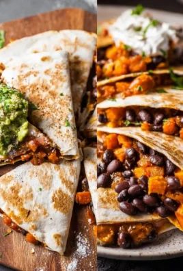 Delicious sweet potato black bean quesadillas served on a plate