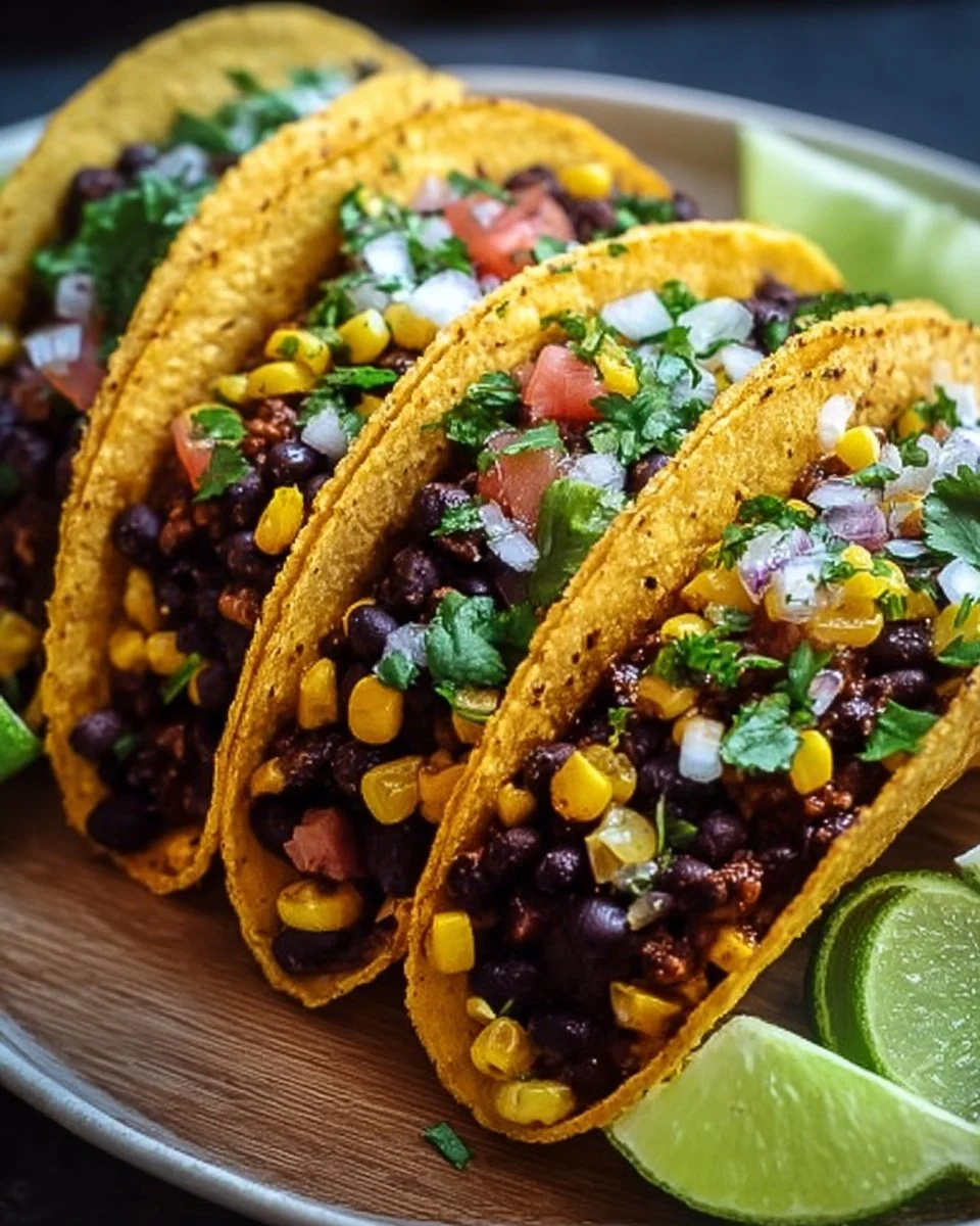 Black Bean Corn Vegetarian Tacos