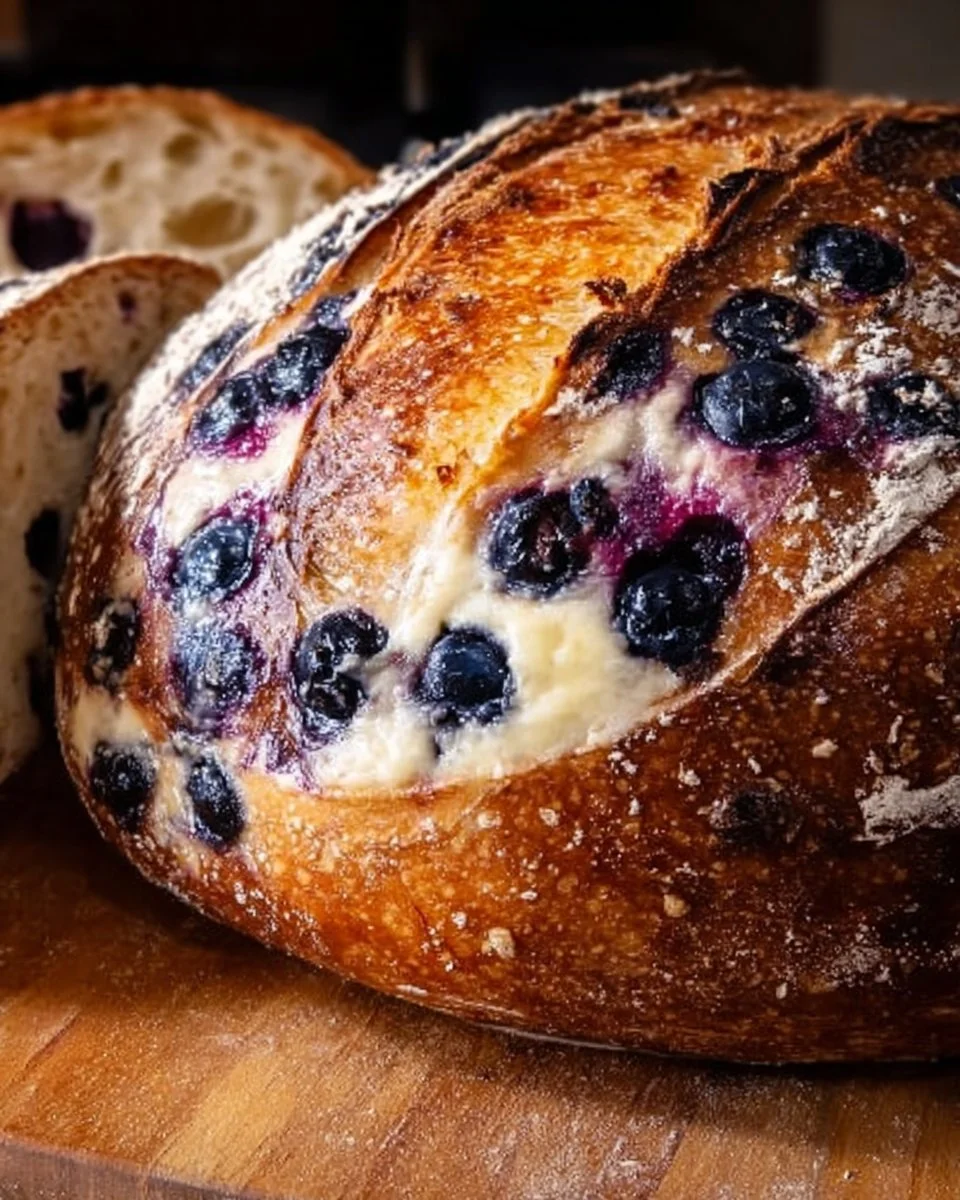 Blueberry Lemon Cream Cheese Sourdough Bread