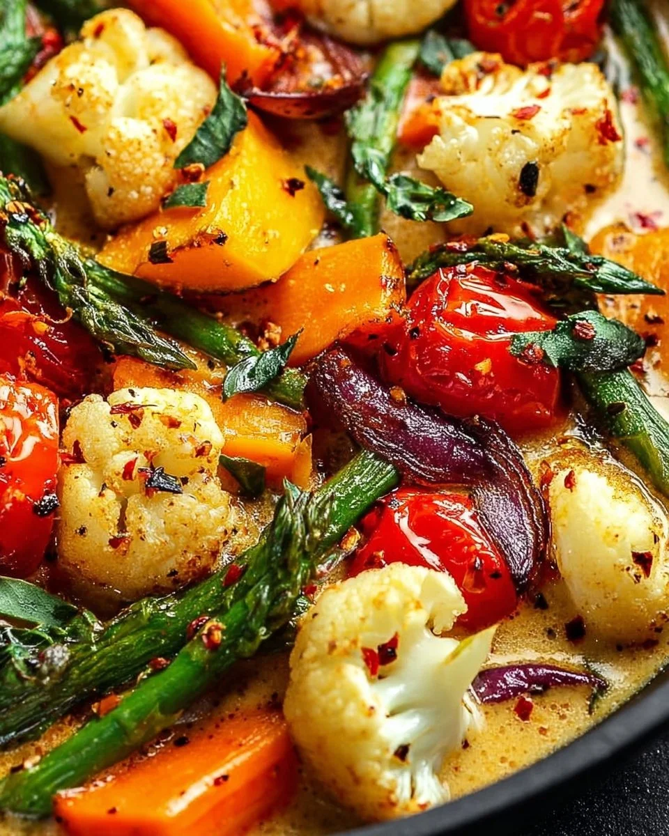 Cheesy Marry Me Roasted Vegetable Medley