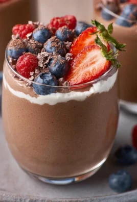 Delicious homemade chocolate protein pudding in a bowl