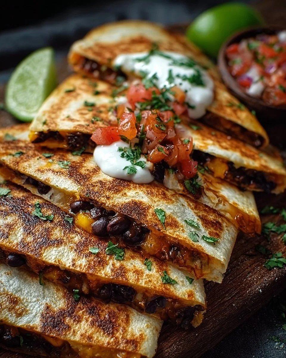 Crispy Black Bean Quesadillas