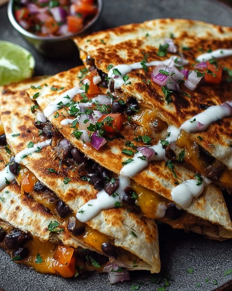 Crispy Black Bean Quesadillas