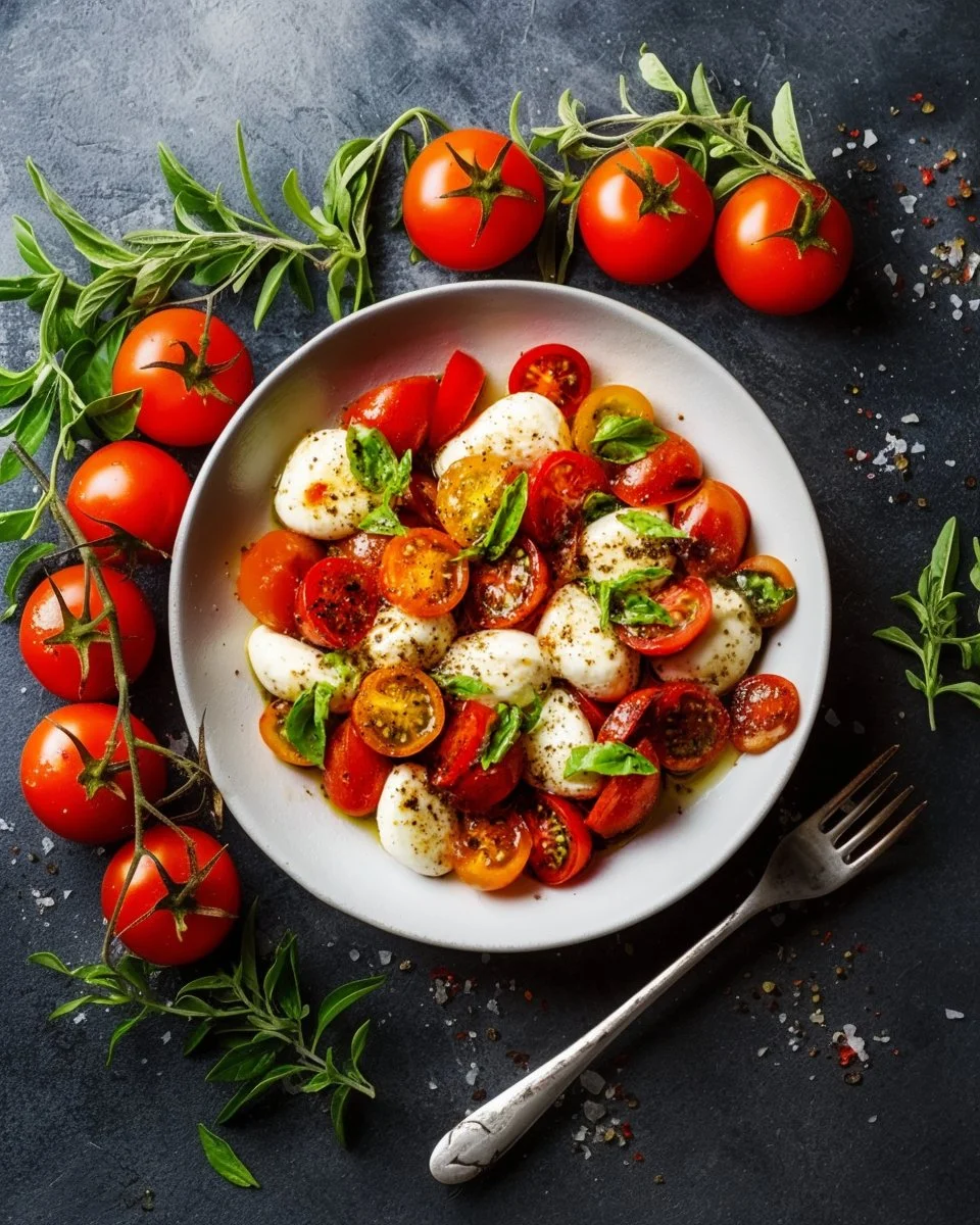 Easy and Best Caprese Salad with Cherry Tomatoes Recipe