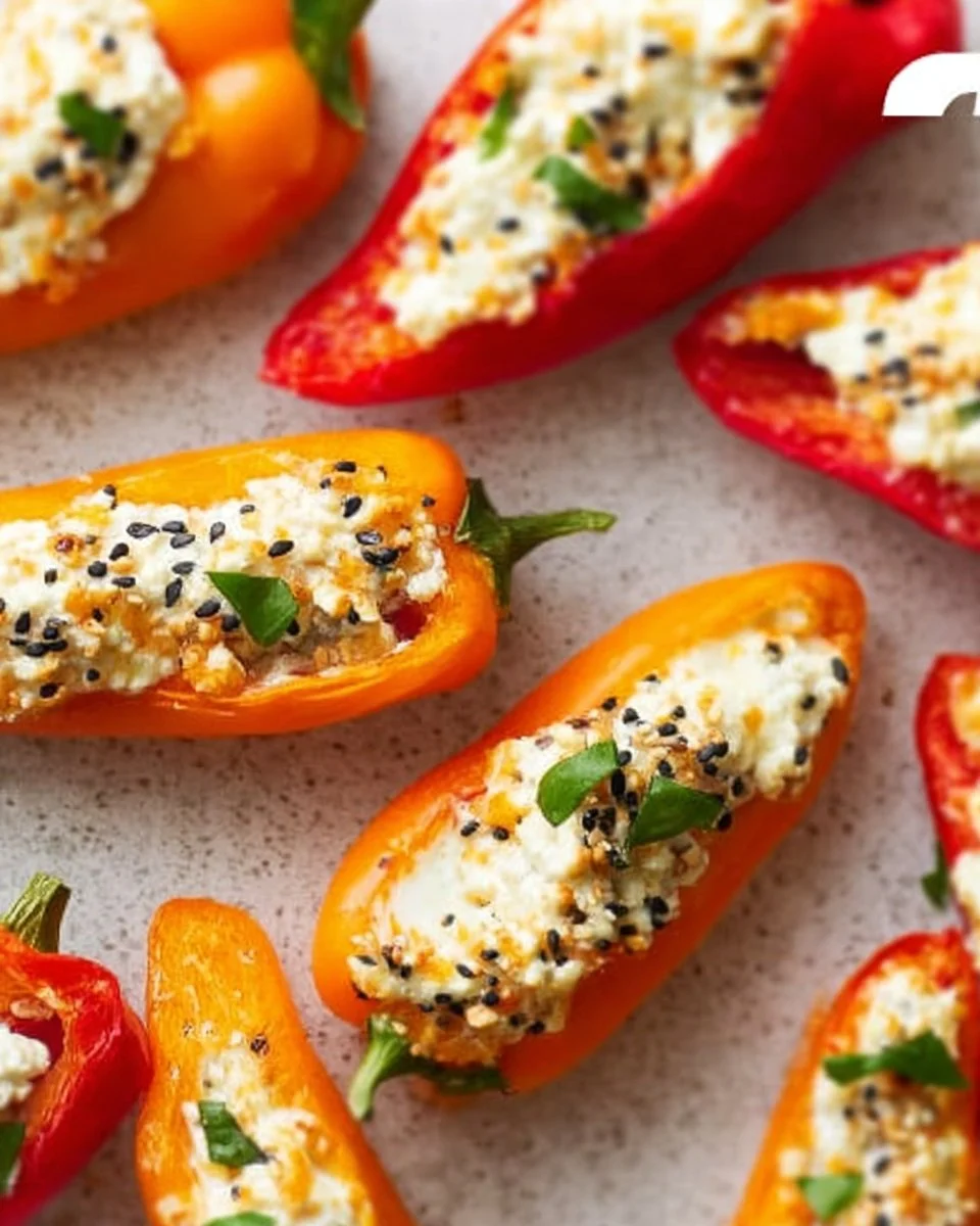 Easy Cheese and Everything Bagel-Stuffed Mini Peppers