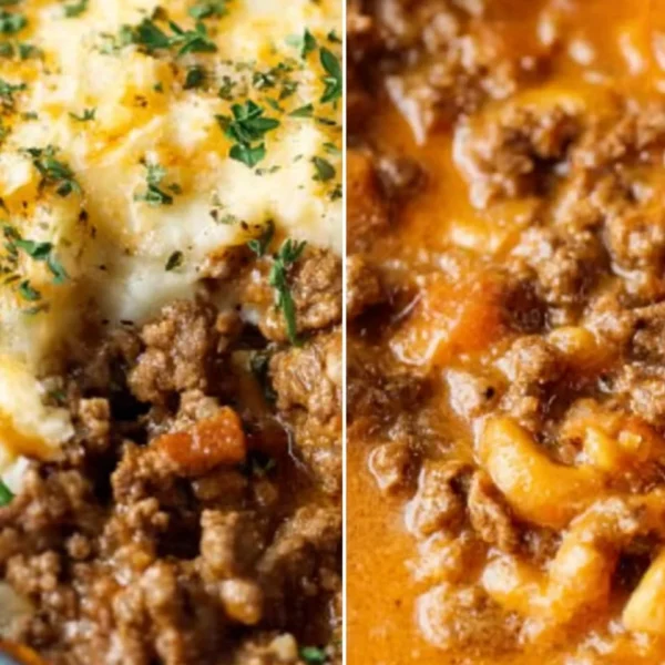 Easy ground beef dinner recipe with vegetables and spices