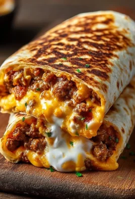 Delicious grilled cheese burrito with melted cheese and savory fillings