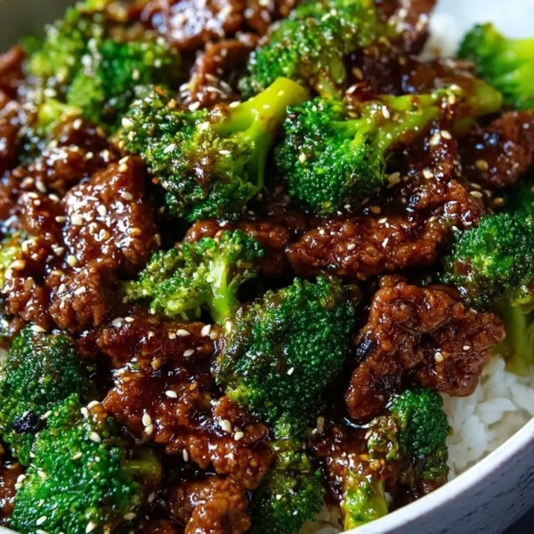 Delicious ground beef and broccoli dish served in a bowl.