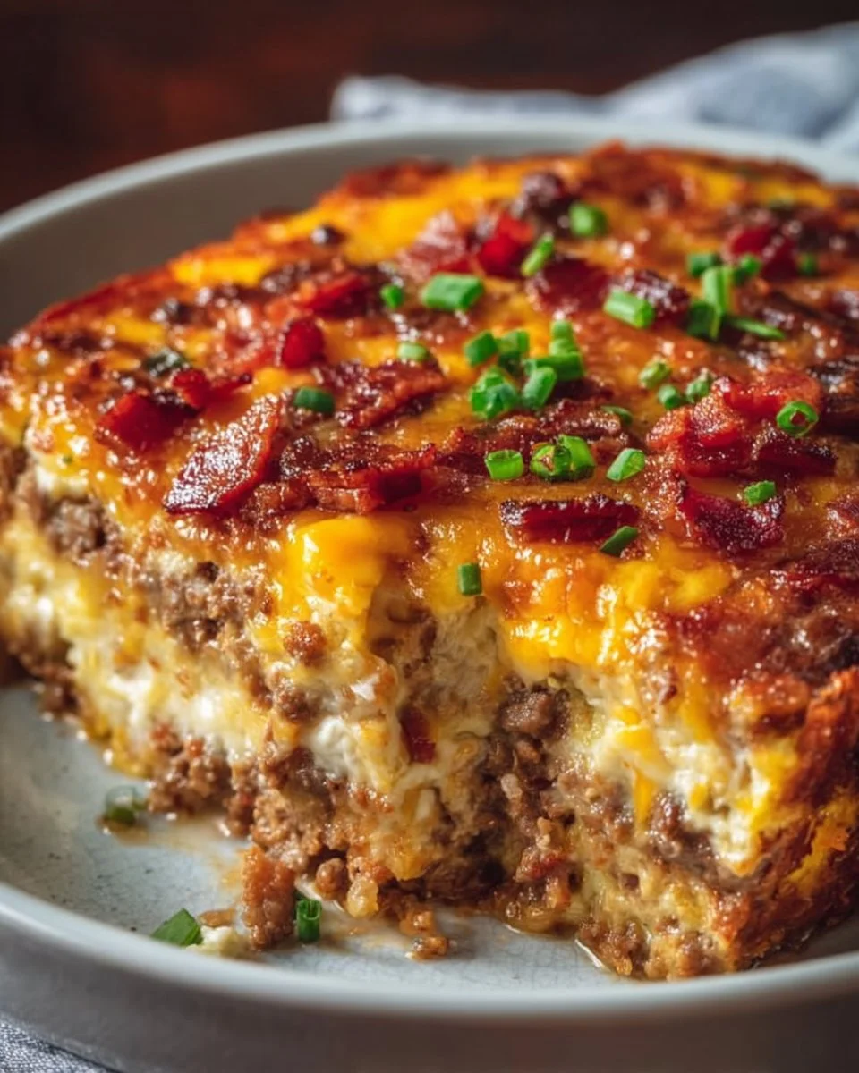 Low-Carb Bacon Cheeseburger Casserole