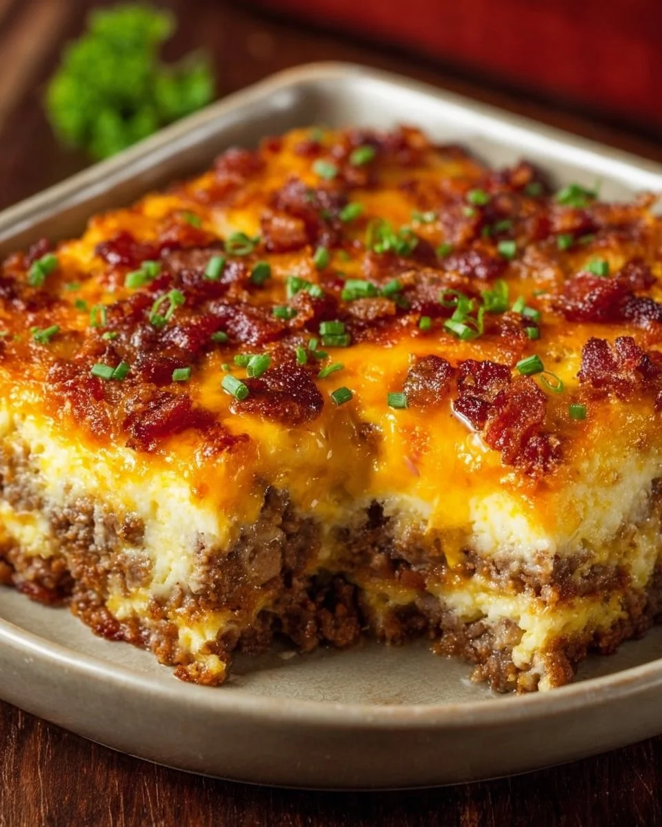 Low-Carb Bacon Cheeseburger Casserole