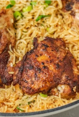 Delicious one pot chicken and rice recipe ready to serve.