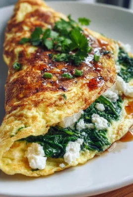 Delicious Spinach and Feta Omelette served on a plate
