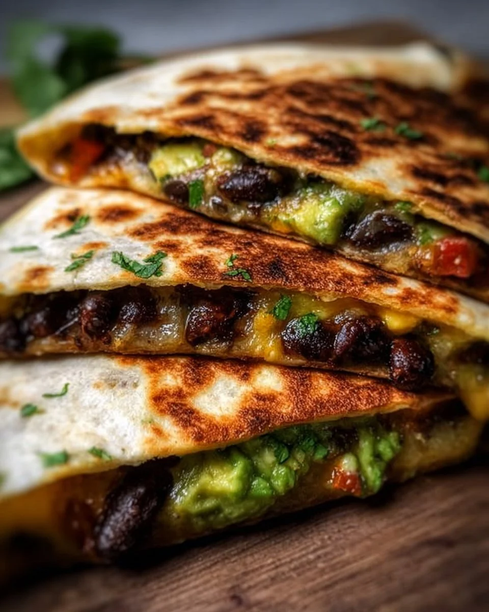 Vegetarian Avocado & Black Bean Quesadilla