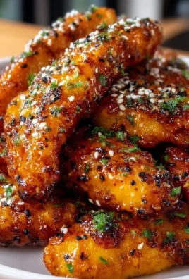 Air Fryer Honey Butter Garlic Chicken Tenders served on a plate