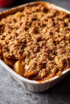 Delicious baked apple crumble with crispy topping and tender apples