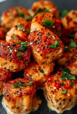 Delicious Bang Bang Salmon Bites served in a bowl