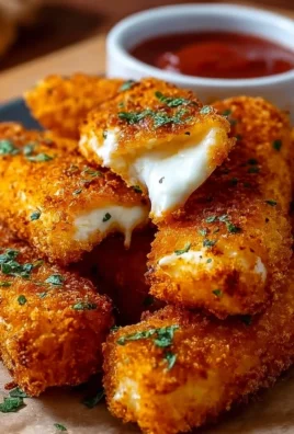 Delicious Buffalo Chicken Mozzarella Sticks served with a spicy dipping sauce