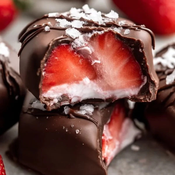 Delicious chocolate covered strawberry yogurt bites for a healthy dessert option
