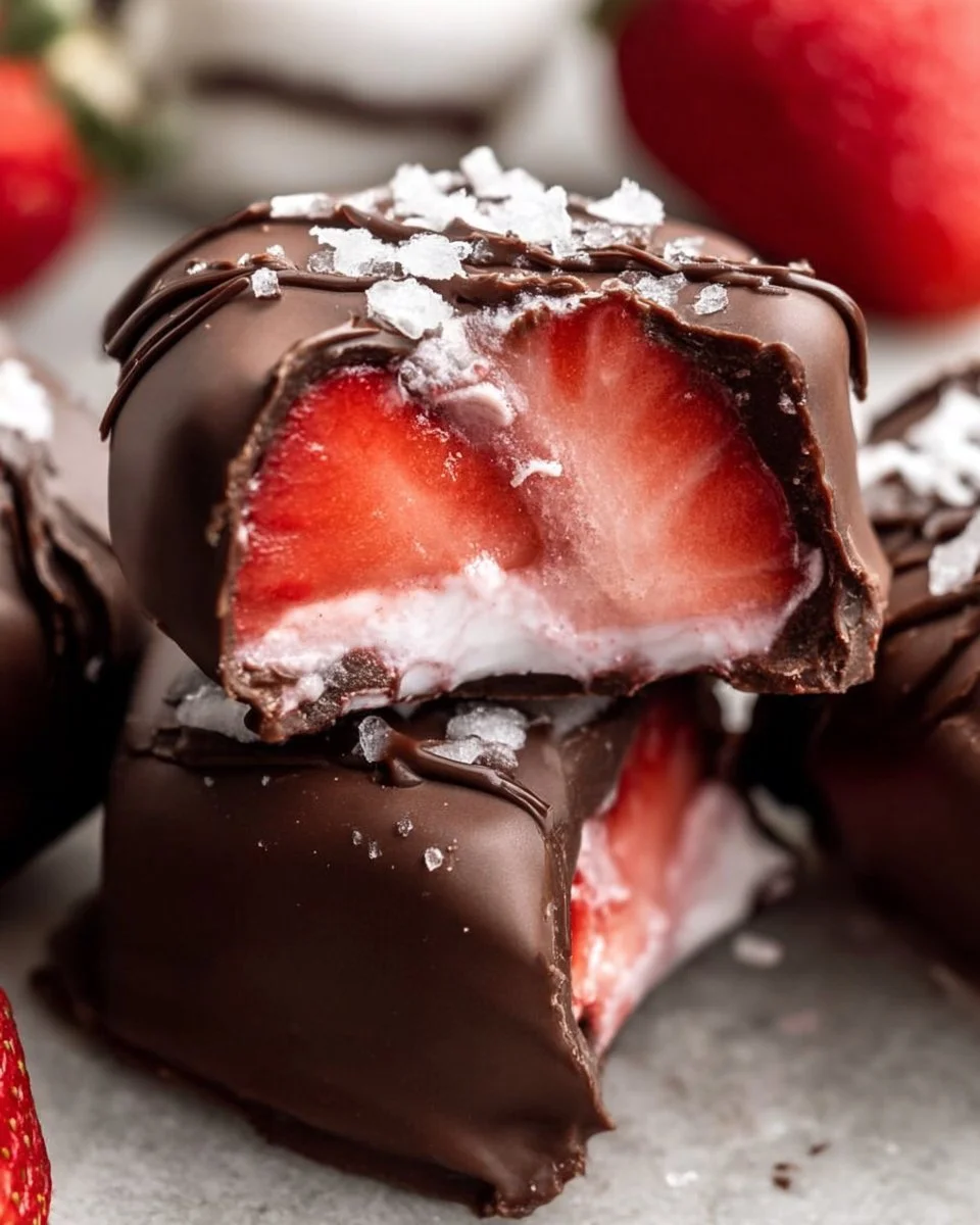 Chocolate Covered Strawberry Yogurt Bites