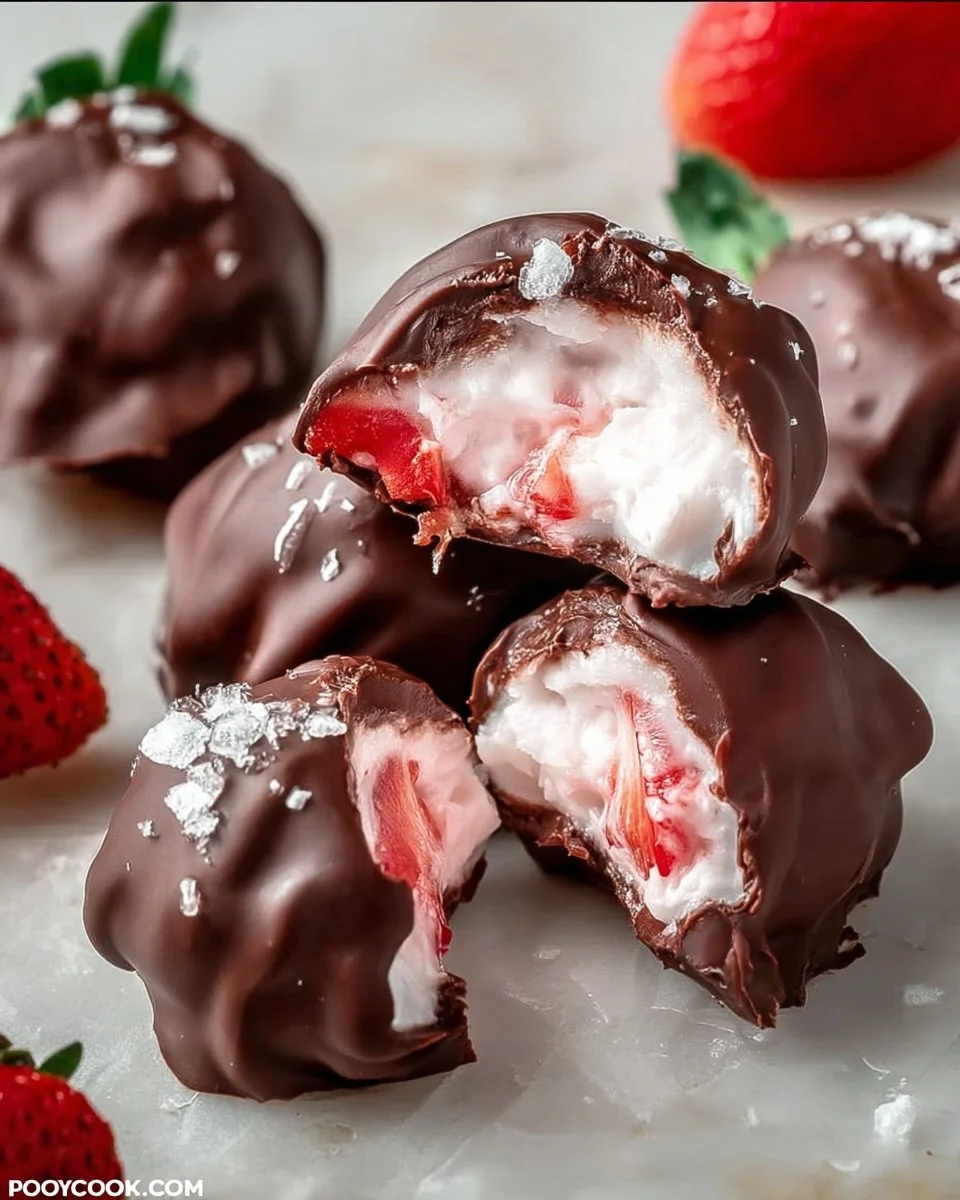 Chocolate Covered Strawberry Yogurt Bites