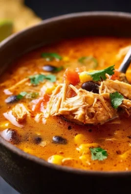 Bowl of Classic Chicken Tortilla Soup topped with crispy tortilla strips