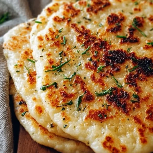 A delicious cottage cheese flatbread served on a plate with toppings.