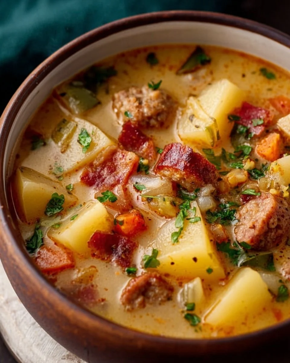 Cozy Crockpot Potato Soup with Sausage – Hearty and Delicious for Fall