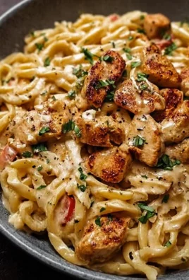 Creamy Cajun Chicken Pasta served in a bowl garnished with herbs and spices