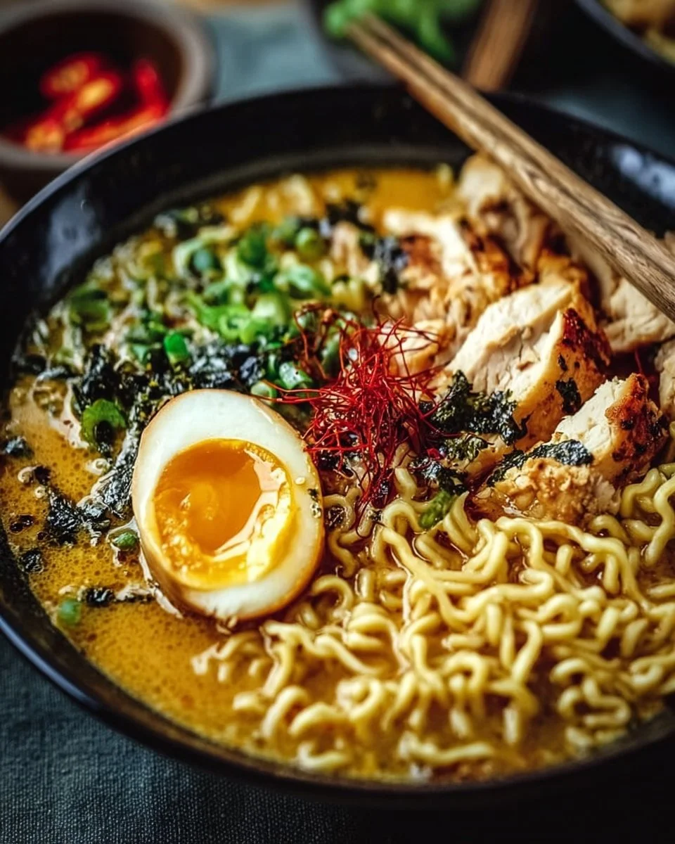 Creamy Garlic Chicken Ramen