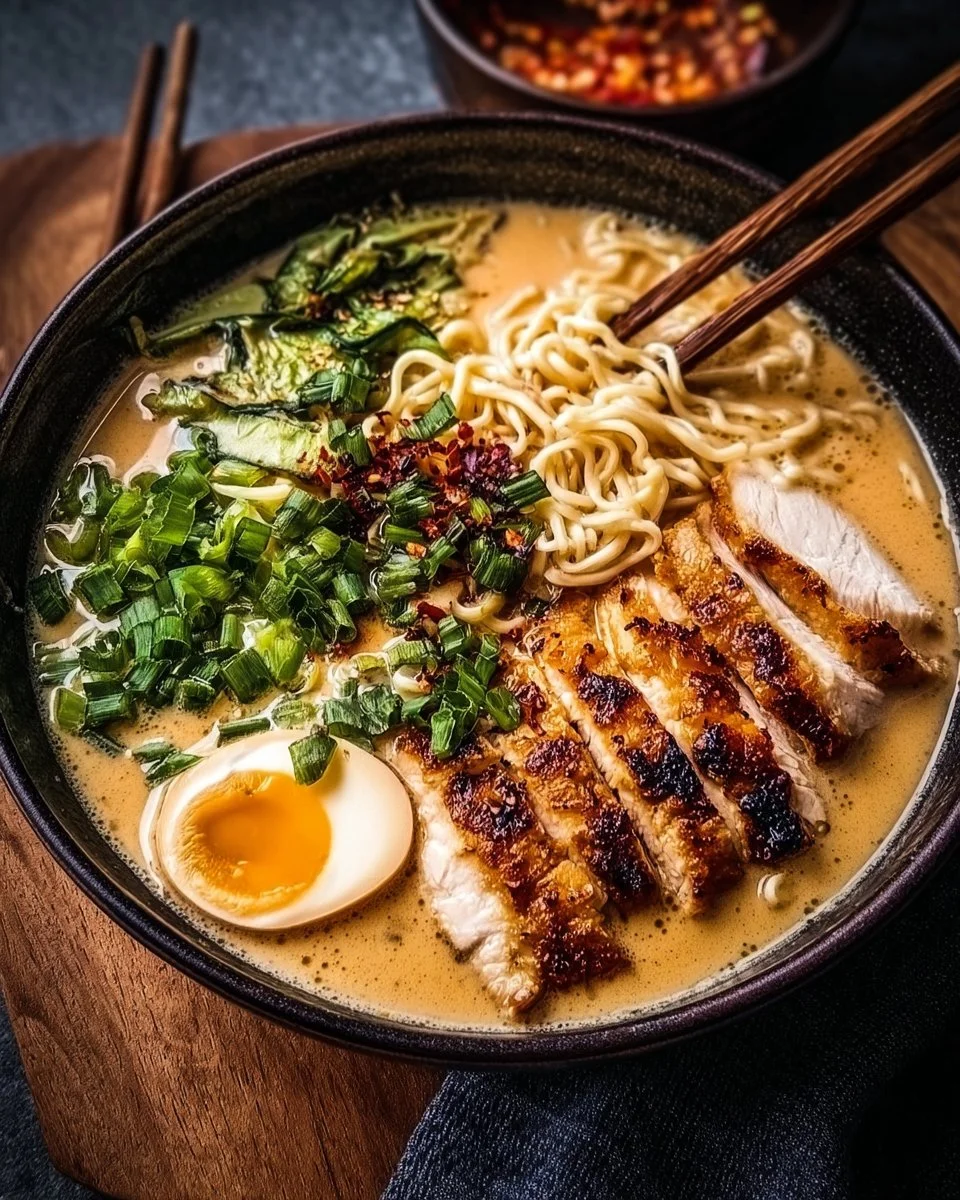 Creamy Garlic Chicken Ramen