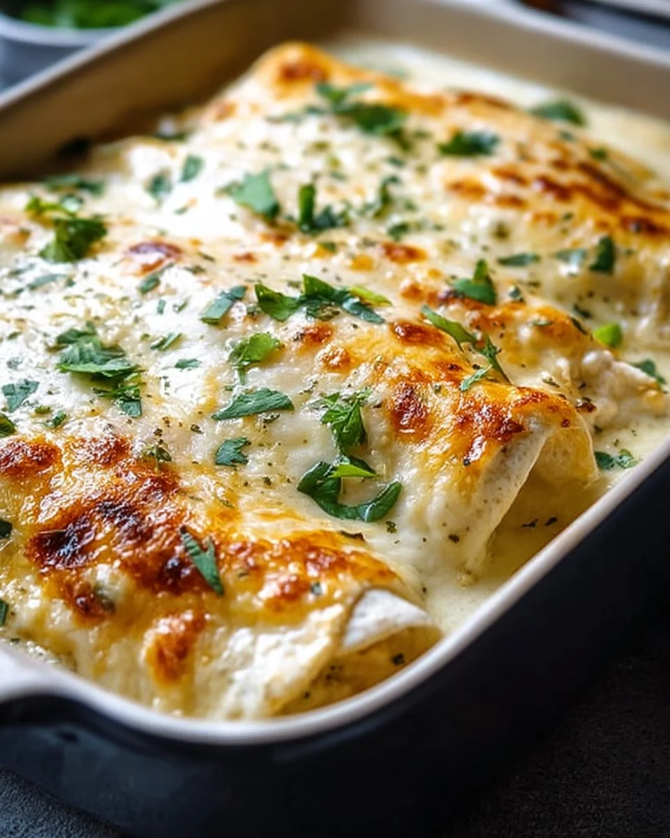 Creamy White Chicken Enchiladas