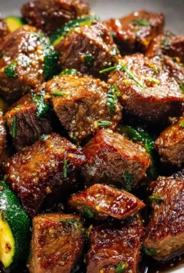 Delicious garlic butter steak bites served as a quick 15-minute meal.