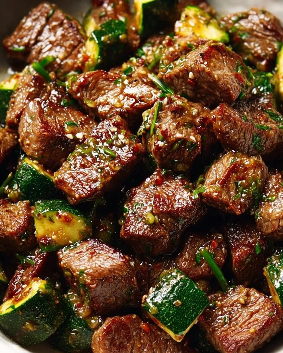 Delicious Garlic Butter Steak Bites served on a plate, ready for a quick dinner.