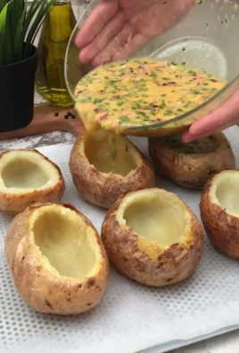 Gourmet potato omelettes served with fresh herbs and toppings.