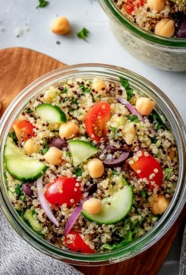Colorful and healthy quinoa salad with fresh vegetables and dressing