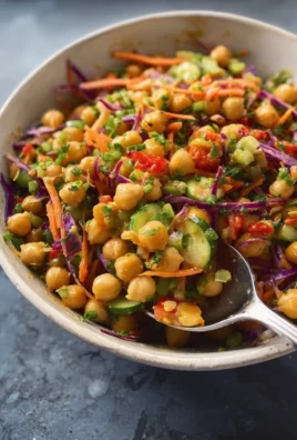 Healthy Thai-Inspired Chickpea Salad with vibrant vegetables and herbs