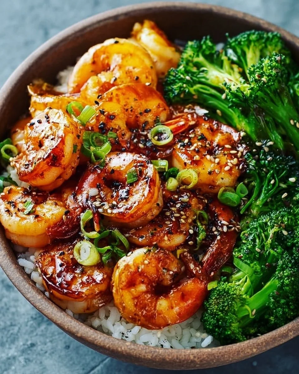 Honey Garlic Shrimp Bowls