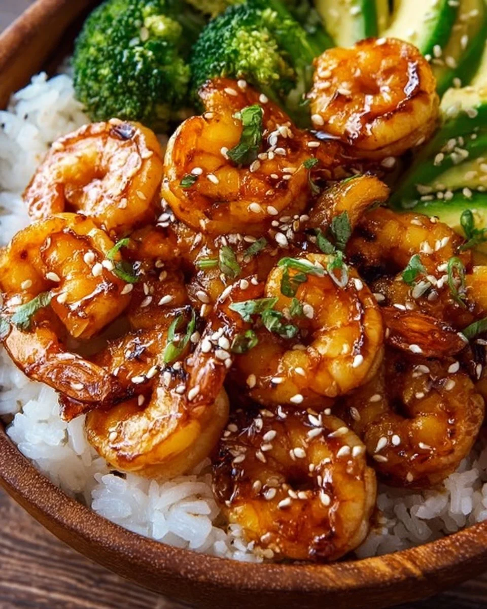 Honey Garlic Shrimp Bowls