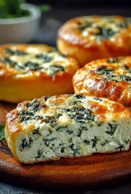 Spinach cottage cheese flagels recipe with fresh ingredients on a plate