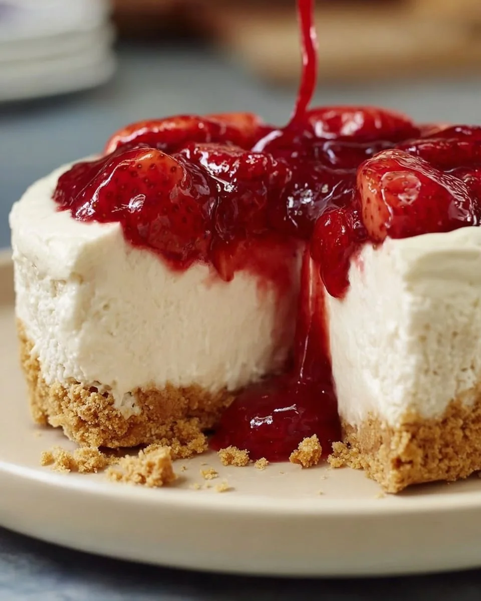 No-Bake Cheesecake - Cherry Cheesecake - Memorial Day - Summer Dessert Recipes - 4th of July Recipes