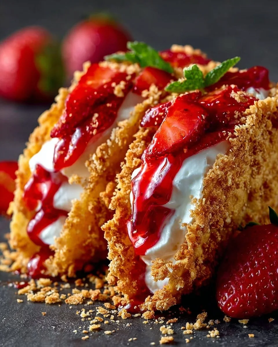 Strawberry Crunch Cheesecake Tacos
