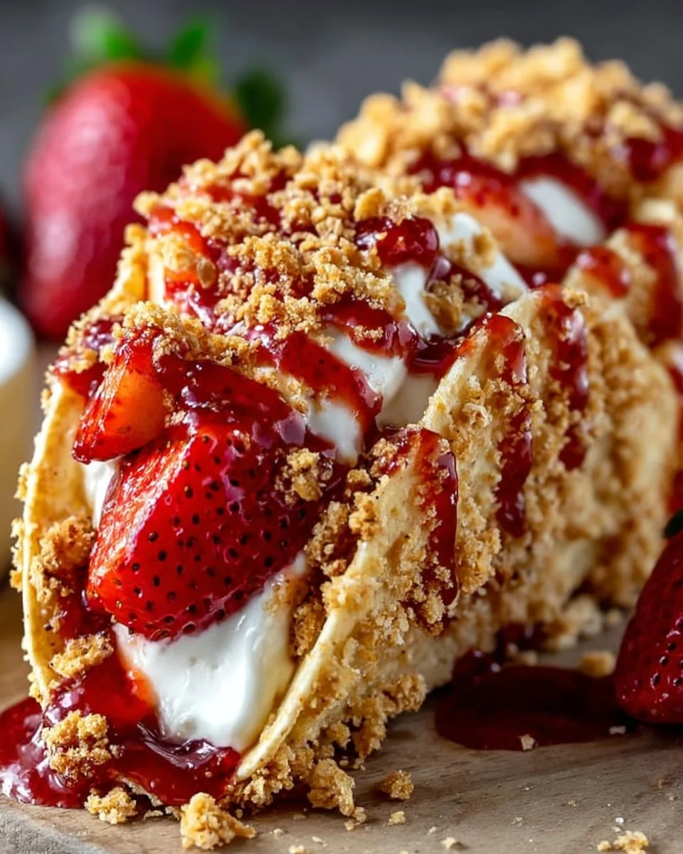 Strawberry Crunch Cheesecake Tacos