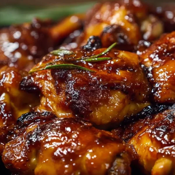 Delicious Sweet Baby Ray's Crockpot Chicken prepared in a slow cooker.