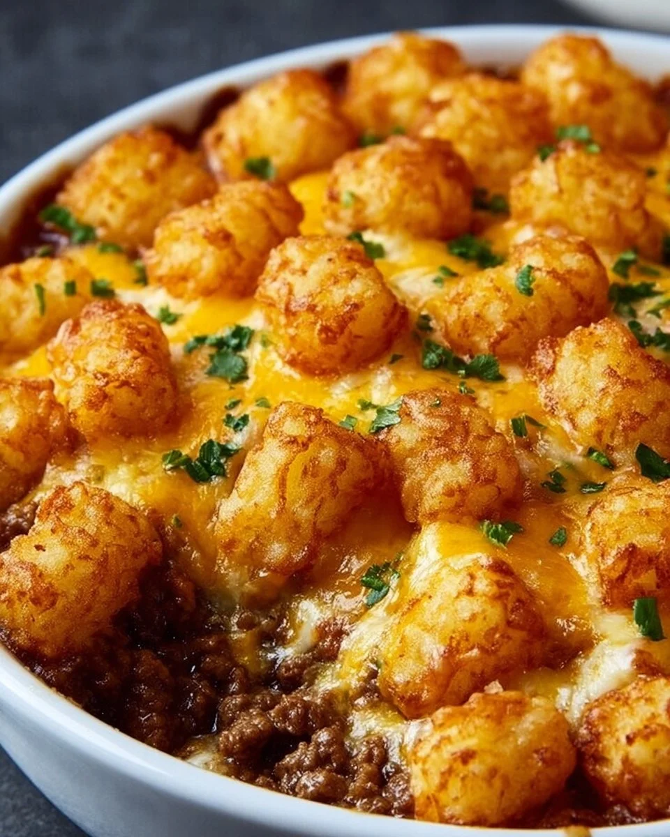 Tater Tot Casserole with Ground Beef