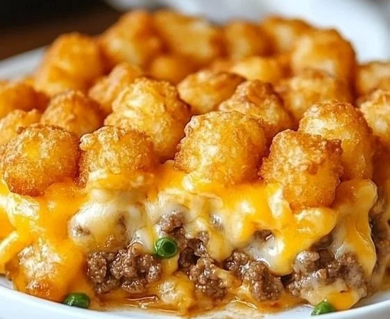 Tater Tot Casserole with Ground Beef