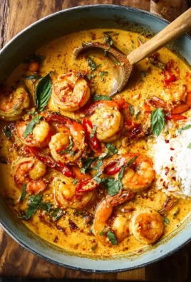 Delicious Thai Coconut Shrimp Curry served with herbs and spices