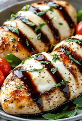 Balsamic Baked Chicken Breast with melted Mozzarella Cheese on top