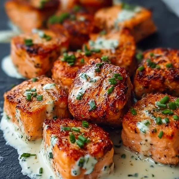 Bang Bang Salmon Bites served in a gourmet dish