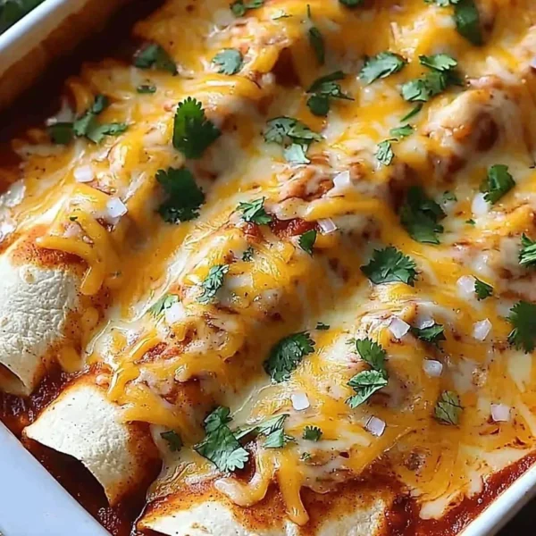 Delicious homemade Bean and Cheese Enchiladas ready to be served.