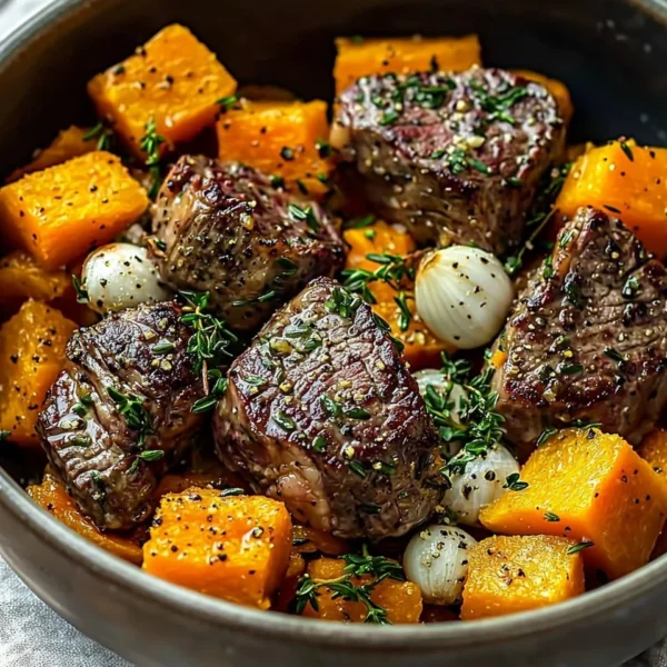 Butternut Squash and Garlic Herb Steak Bowls for a flavorful meal